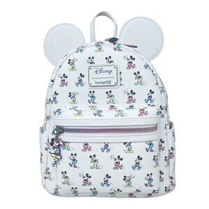 Bibbidi x Loungefly Exclusive Pastel Rainbow Mickey Mouse Poses Mini-Backpack